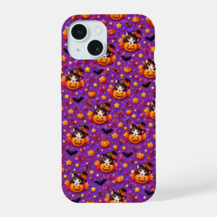 Joli étui de téléphone Halloween Chat Citrouille V
