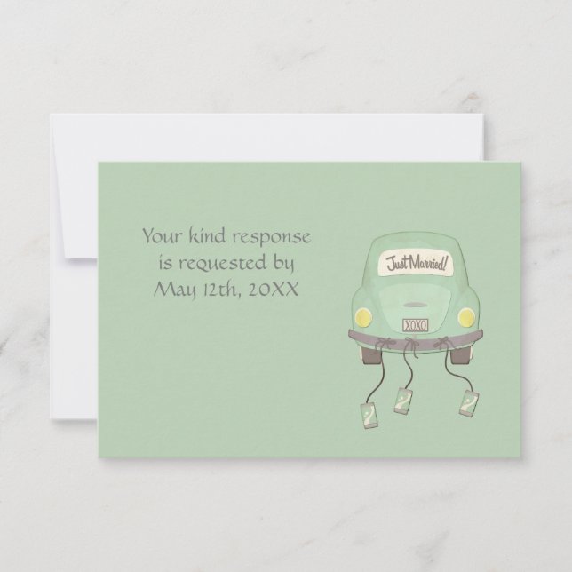 Joli Faire-part de mariage réponse RSVP (Devant)