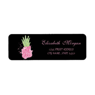 Joli Femme Aquarelle noire Ananas rose