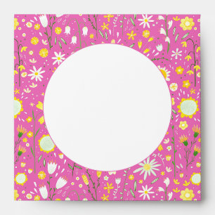 Joli Fleur sauvage Botanique Rose Enveloppe Floral