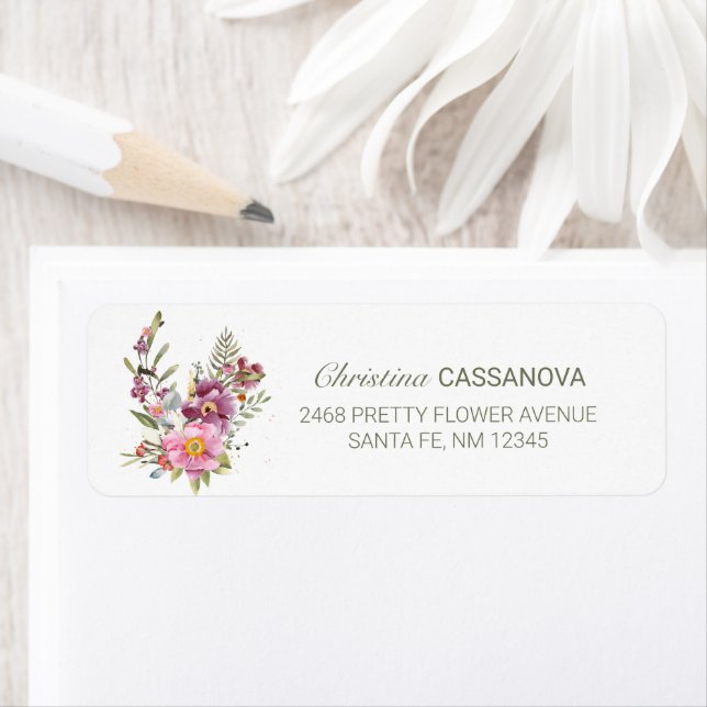 Joli Fleur sauvage Garden Floral Adresse de retour (En situation)