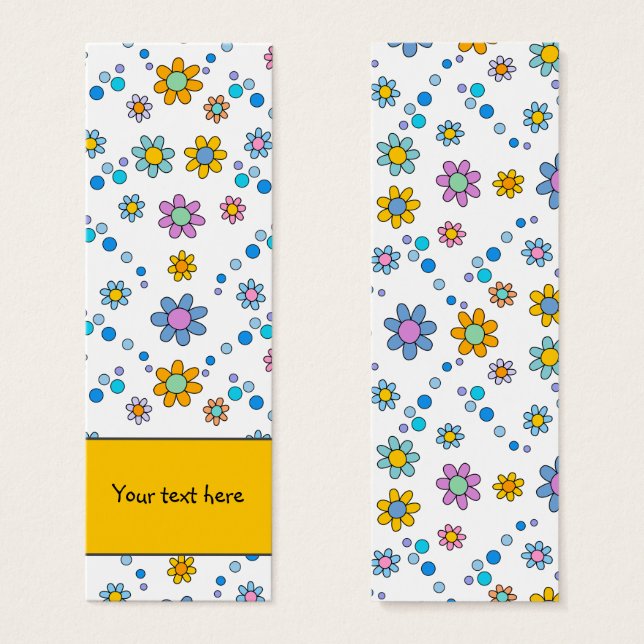 Joli fleurs colorées design Signet (Devant & derrière)