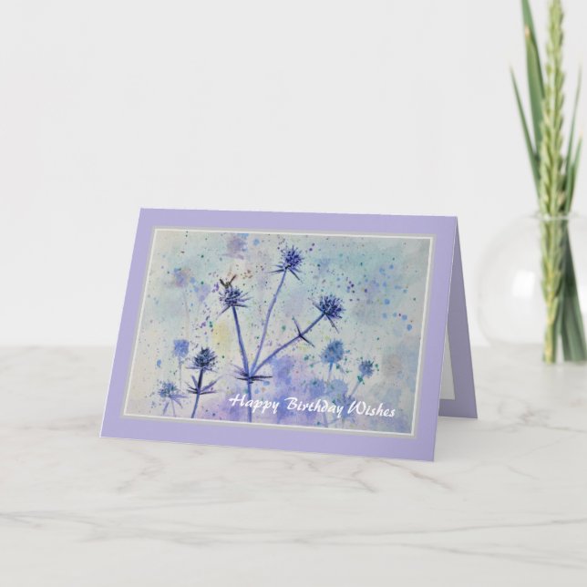 Joli Fleurs sauvages Aquarelle Bonne carte d'anniv (Devant)