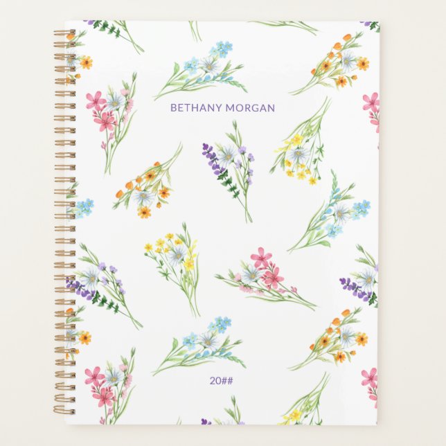 Joli Fleurs sauvages d'aquarelle personnalisée (Devant)