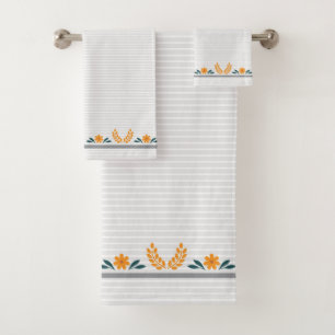 Joli floral classe en orange et rayures tendance