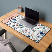 Joli Floral Personnalisé Nom Bureau Mat