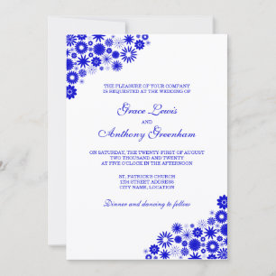 Joli Florals Royal Blue Faire-part de mariage