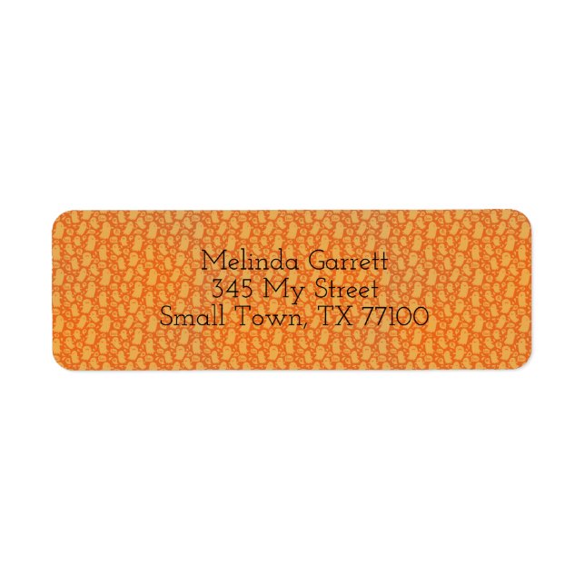 Joli Fun Orange Ghost Halloween Adresse personnali (Devant)
