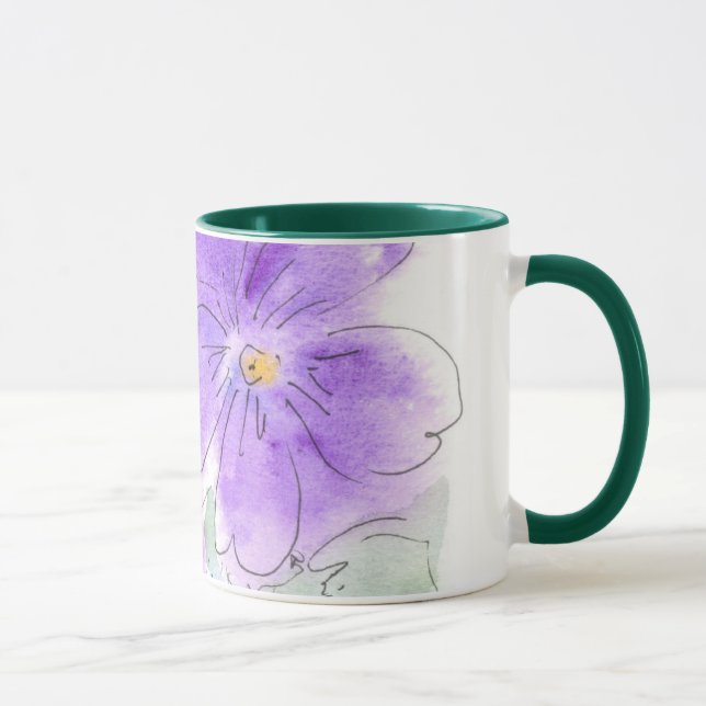 Joli Geraniums violets Aquarelle Mug (Droite)