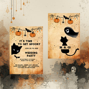 joli halloween chat noir invitation de mariage