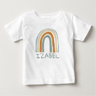 Joli haut bohème arc-en-ciel pour bébé avec prénom