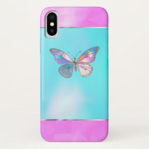 Joli Holographe Butterfly iPhone X Coque