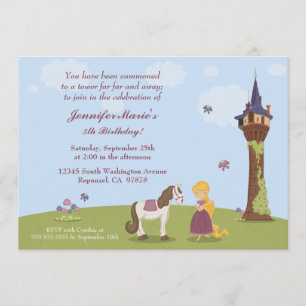Joli invitation de fête d'anniversaire de la fille