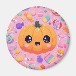 Joli Jack-o-lanterne avec bonbon - Aimant