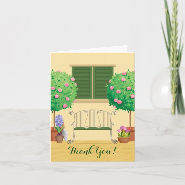 Joli jardin à pots et Carte de remerciements de ba (Devant)