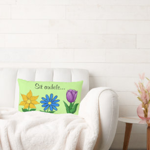 Joli Jardin Fleurs vert Jeu Oreiller