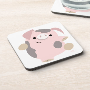 Joli jeu de Dessous de verre de cochon de danse ca