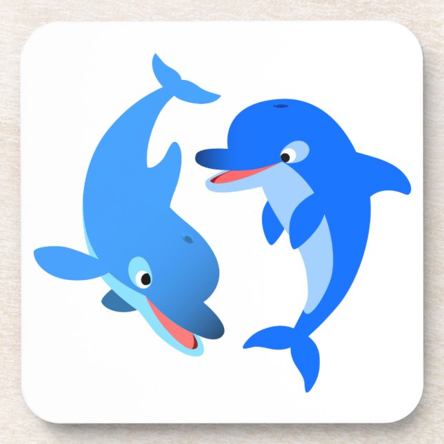 Joli jeu de Dessous de verre de dauphins de dessin (Devant)
