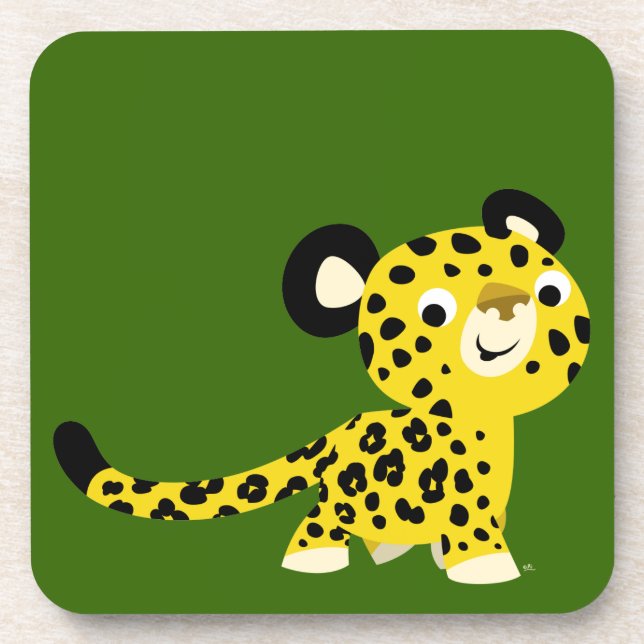 Joli jeu de Dessous de verre Leopard pour le dessi (Devant)