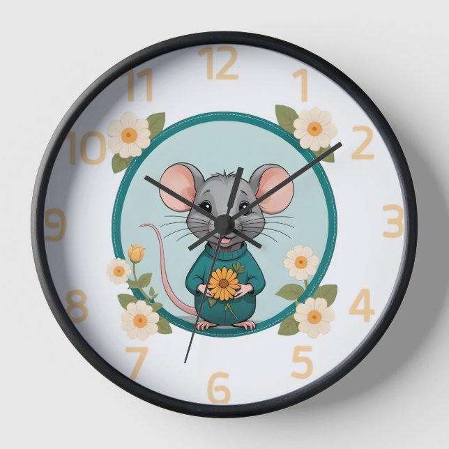 Joli joli ratty avec fleurs horloge (Recto)