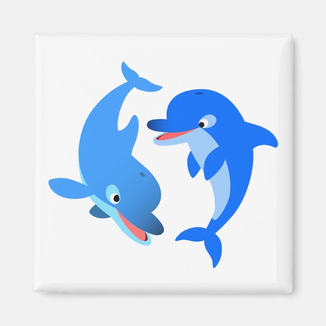 Joli Jouer Cartoon Dolphins Magnet (Devant)