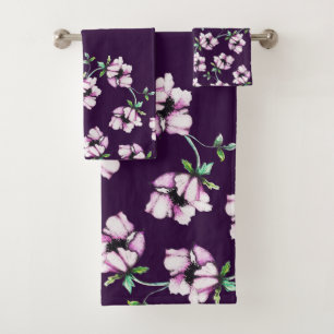 Joli Joyau pourpre Tonage et aquarelle Fleurs