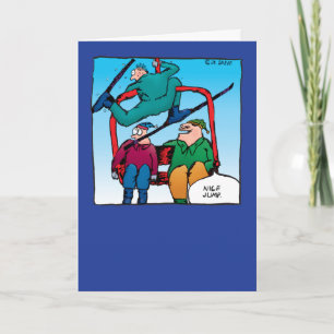 Joli Jump ! Carte d'anniversaire des skieurs