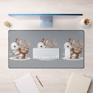 Joli lapin aux fleurs Aquarelle Art