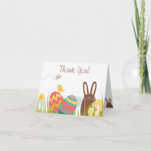 Joli lapin et Oeufs de Pâques Merci de vacances