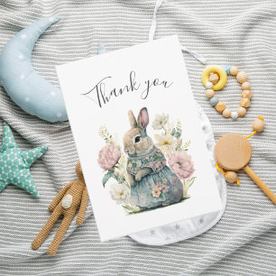 Joli lapin lapin fille Baby shower Carte de remerc