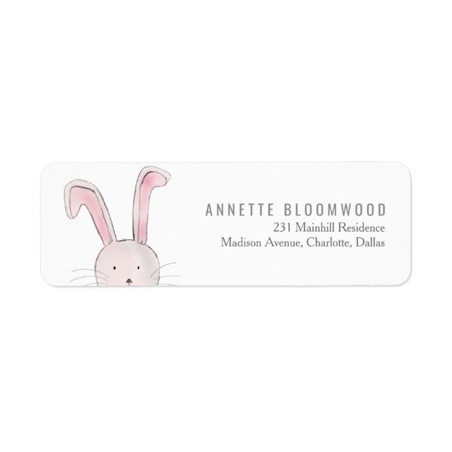 Joli lapin Woodland rose Baby shower fille (Devant)