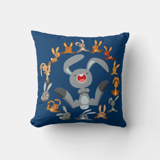Joli lapins de dessin animé Mandala Coussin (Recto)