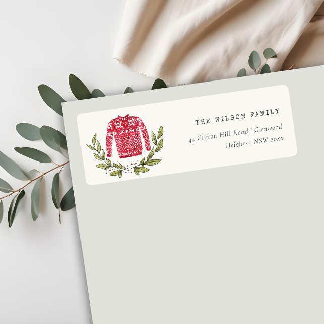 Joli Leafy hiver Doux moche Adresse de Noël (Créateur téléchargé)