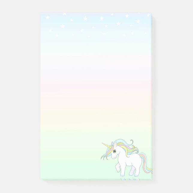 Joli Licorne Magique sur des Post-it de Couleurs P (Devant)