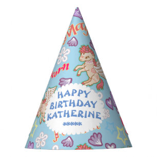 Joli licorne pastel bleu. Chapeau de fête