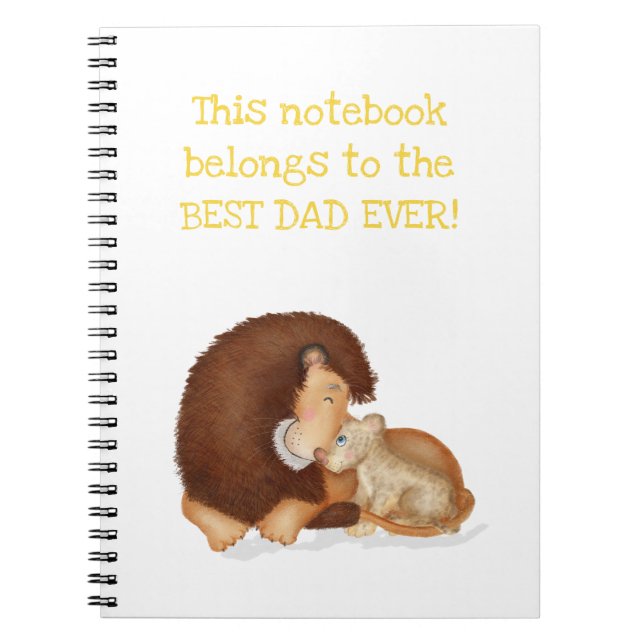 Joli lion et petit carnet "Best Papa Ever" (Devant)