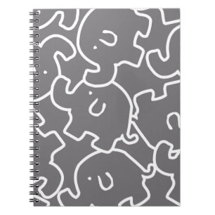Joli Livre D'Invité Gris Et Blanc Eléphant
