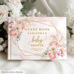 Joli livre d'or rose pâle baby shower