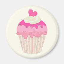 Joli Magnet Gâteau Rose