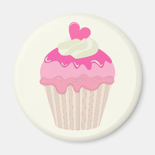 Joli Magnet Gâteau Rose
