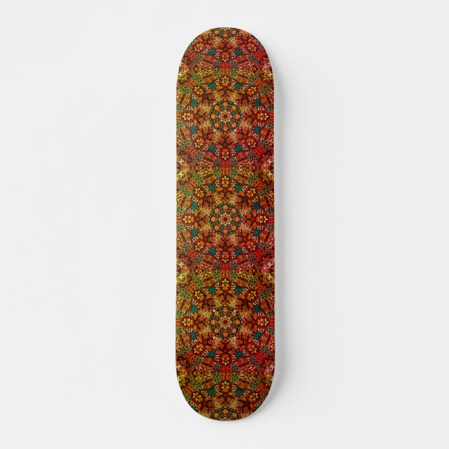 Joli Mandala Design couleur rouille skateboard (Devant)
