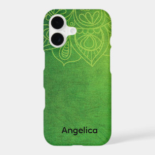 Joli Mandala Vert Personnalisé Moderne Nom