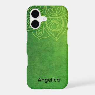 Joli Mandala Vert Personnalisé Moderne Nom