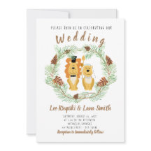 Joli Mariage Couple Lion Groom & Bride Invitation