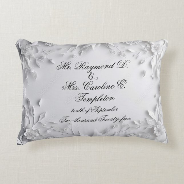 Joli Mariage de porte-anneau Coussin (Devant)