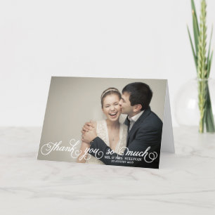 Joli Mariage de script Carte de remerciements