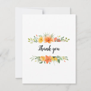 Joli Merci floral ou tout blanc carte plat