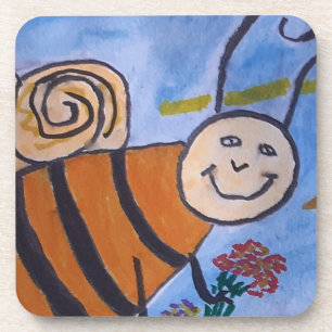 Joli Miel Abeille Dessous de verre en plastique du