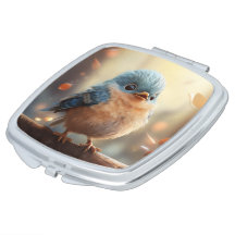 Joli miroir compact pour oiseau