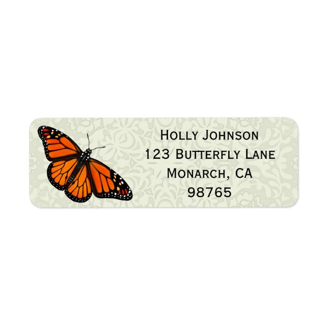 Joli Monarque Étiquettes de adresse papillon (Devant)